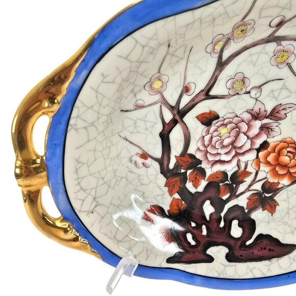 Noritake Morimura Oval Plate Hand Painted Porcelain Tray Floral Design JE296 - Picture 8 of 10